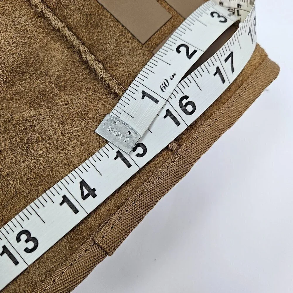 UGG Classic Short Rubber Logo Pull On Chestnut Suede Boot 1108230